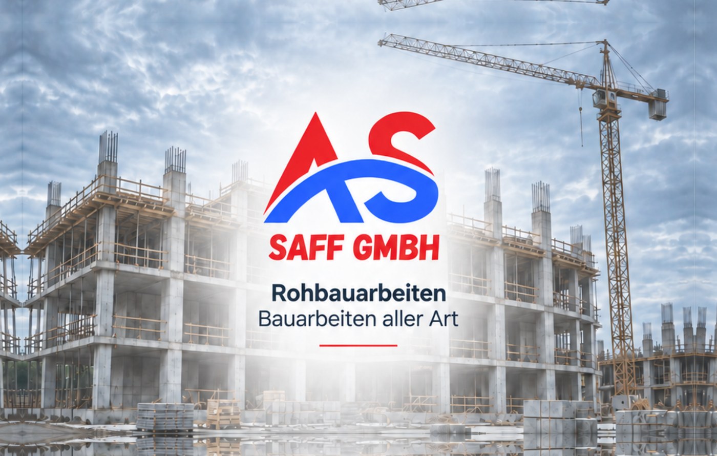 AS SAFF GmbH Baustellenmotiv mit Rohbau und Kranen